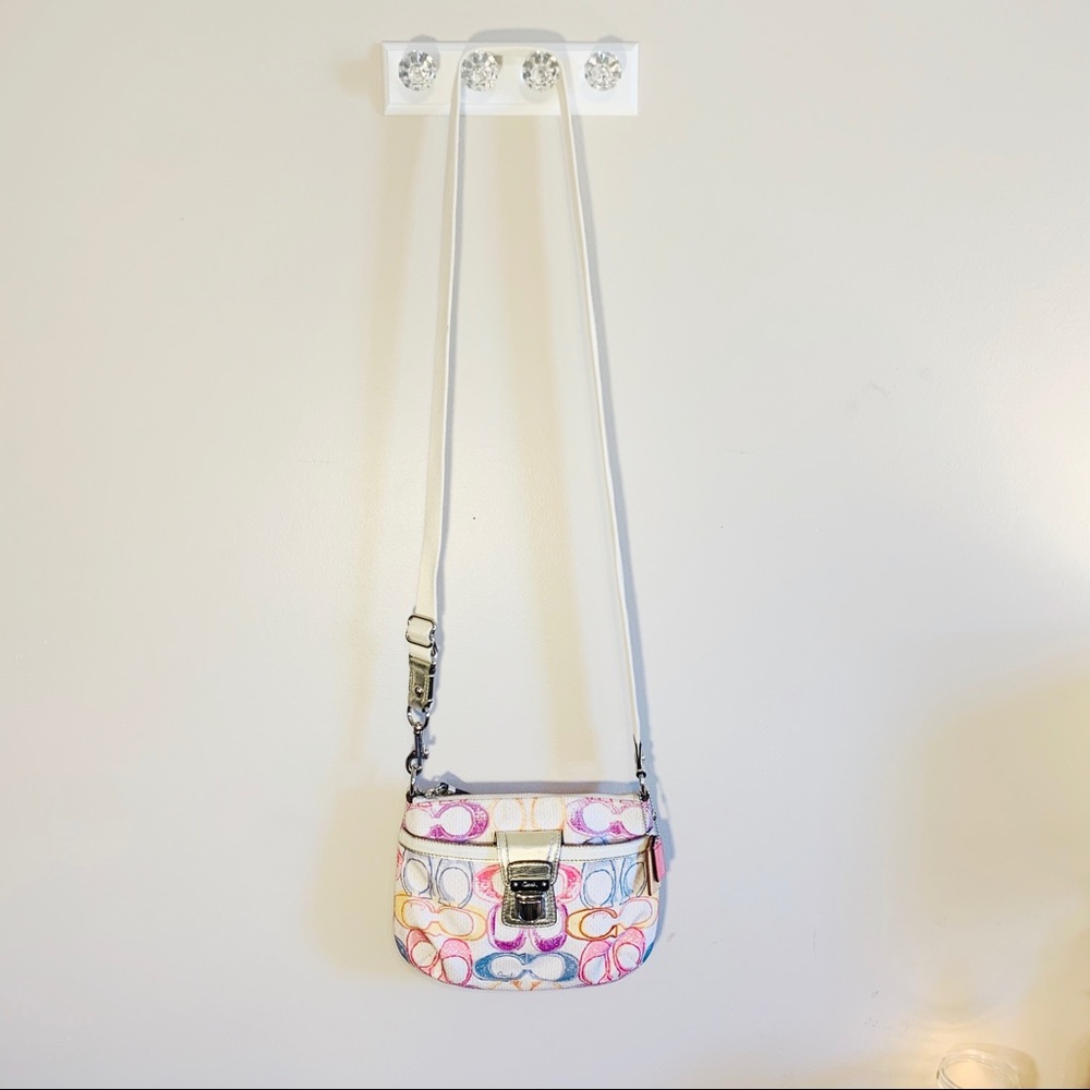 Coach multi color smaller cross body bag